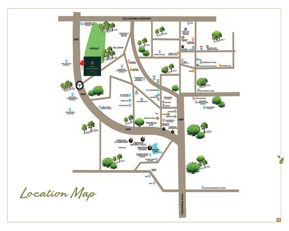 Prestige Golden Grove Location Map
