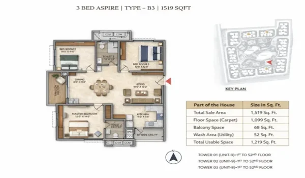 Featured Image of 3 BHK Type B3: The Smart and Bright Home - Golden grove