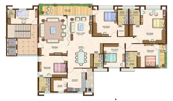 Featured Image of Prestige Kenilworth 5 BHK Floor Plan