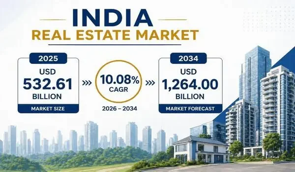 Featured Image of India Commercial Real Estate Market Growth: 2026 to 2034 Forecast