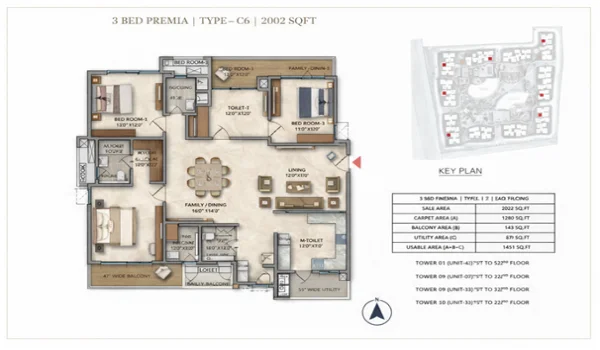 Featured Image of Inside the Type C6: The Best East-Facing 3 BHK at Prestige Golden Grove
