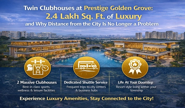 Featured Image of Twin Clubhouses At Prestige Golden Grove 1.5 Lakh Sq Ft Of Luxury And Why Distance From The City Is No Longer A Problem
